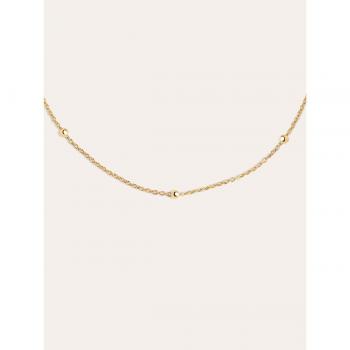 Collar Singularu Dots Plata Bañado en Oro con Cadena Única
