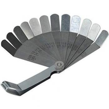 Sealey S0516 Feeler Gauge 12 Blade Offset - Dual Marked