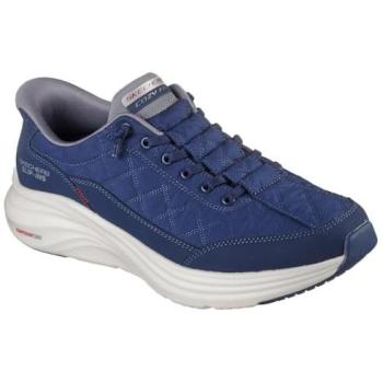 Skechers ContourFoam Navy Blue/Gray Slip‑In Sneaker, Machine Washable – Men’s Size 11
