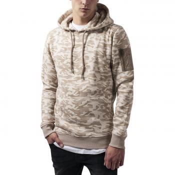 Urban Classics TB1411 Herren Kapuzenpullover Sweat Camo Bomber Hoody, Gr. X-Large, Beige Camo