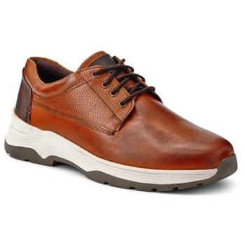 BroadStride Comfort Leather Sneakers for Men – Brown, Extra Wide (Size 8)