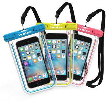 Ivoler IPX8 Certificado 3 Unidades Funda Bolsa Móvil Impermeable Universal para Xiaomi iPhone Samsung Galaxy Huawei Smartphones Monedas Pasaporte etc