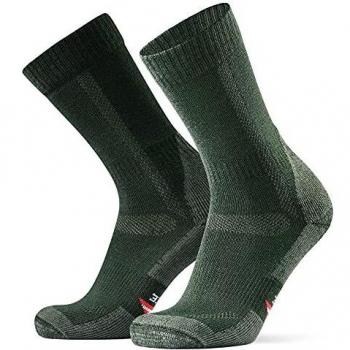 DANISH ENDURANCE Merino Trekking-Socken Herren & Damen – 1 Paar, atmungsaktiv, gepolstert, antiblasen (Grün, Größe 43-47)