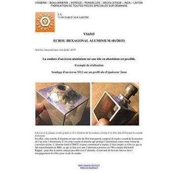 VIS EXPRESS ECROU HEXAGONAL M7 PAS100 ALUMINIUM AONOIR (1 pièce)