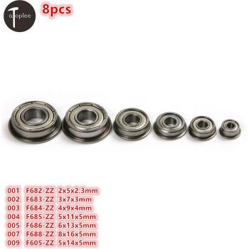 8er Set Flansch Kugellager Metall Geschirmt F682ZZ F688ZZ F605ZZ 2/3/4/5/6/8mm