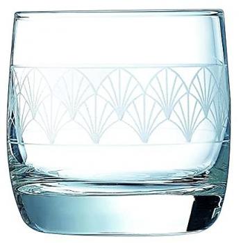 Luminarc Whiskyglas Trinkglas Paradisio, Glas, Gläser Set, mit Pantographie-Optik, 4-teilig, Made in Europe