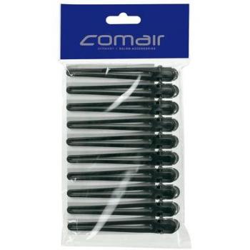 Pinces à cheveux Comair 95mm en plastique/aluminium - 10 pièces noires