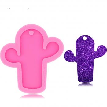 Shiny Glossy Cactus Keychain Mold for UV Resin