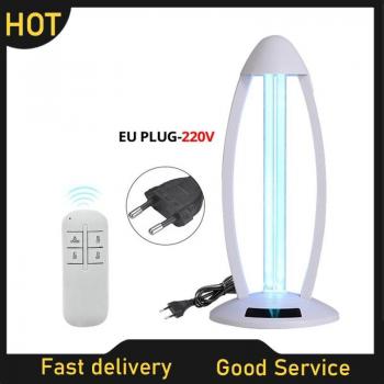 Home UV Sterilizer Lamp with 3 Block Timer, 50W Ozone Quartz UVC Disinfection Light (EU Plug)