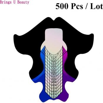 100 pcs Nail Form Stickers - Self-Adhesive for Gel Acrylic Tips