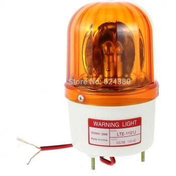 Industrial Emergency Warning Strobe Light with Sound Alarm - AC/DC 110V/220V/12V/24V, Yellow LTE-1101J