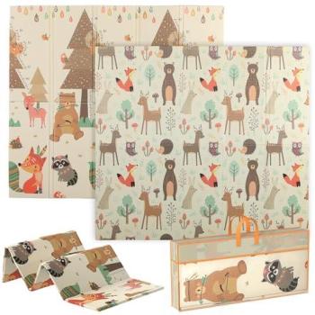Tapete de Actividades Bebé Aiyaplay XPE 196x176x1,5 cm Doble Cara Impermeable