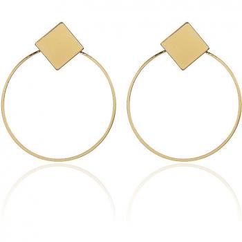 Aretes Gota Retro con Detalle Oro