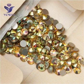 YANRUO 2058 NoHF Jonquil AB Flatback Rhinestones