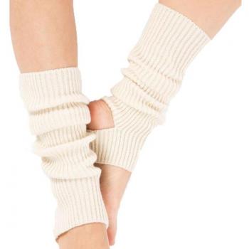 Knitted Yoga Leg Warmers for Women - 43cm Long Fitness Socks