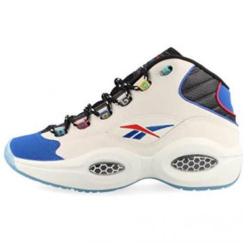 Reebok Men's Question Mid Basketball Sneakers - Black/Blue - Size 11.5