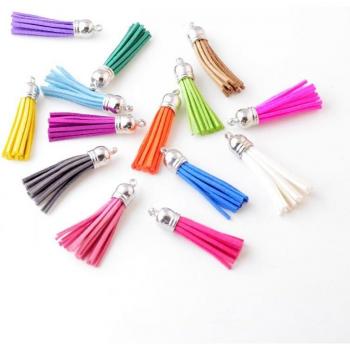 10pcs 6cm Vintage Leather Fringe Tassels for Macrame Projects