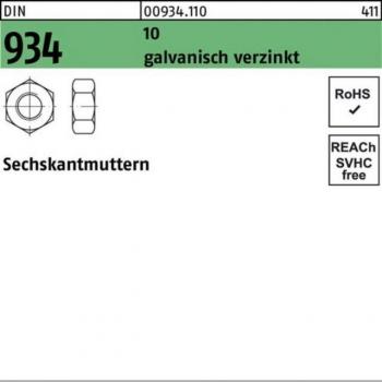 Galvanisch verzinkte Sechskantmuttern M27 10er Pack