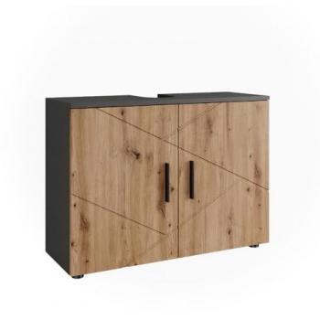 Mobiletto Irma Antracite Artisan 80x59 cm con 2 porte
