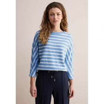 Chemise Cecil pour Femme – Rayé Bleu, Fil de Plume, Taille S