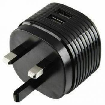 Hama Dual USB-A Wall Plug Charger, 2 x USB-A, UK Plug, 2.4A