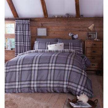 Catherine Lansfield Kelso Cotone Singolo Duvet Set Grigio Scuro
