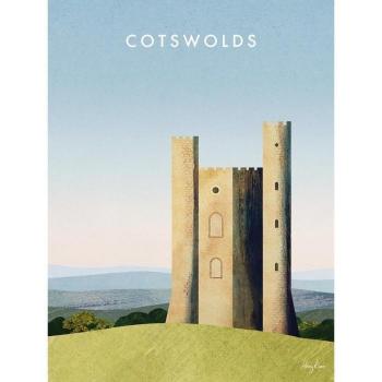 Kunstwerk „Broadway Tower“ von Henry Rivers, Cotswolds 40mm x Schwarz