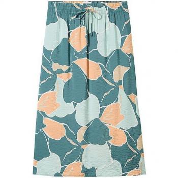 Falda midi estampada con detalle de cordón