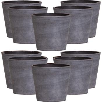 Cono Truncado Hecho a Mano, 100% Reciclada, Diseño Italiano, Ø 20 cm, Gris Oscuro – Wellhome Nova Vita