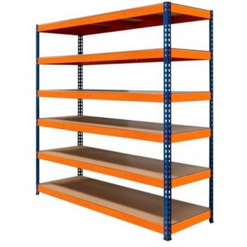 Scaffalatura a 6 ripiani resistente 300 kg magazzino officina di stoccaggio - S-Rax