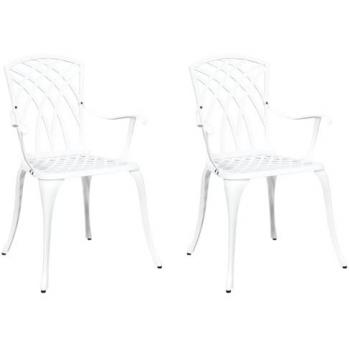 Set de Sillas de Jardín 2 Unidades Aluminio Blanco