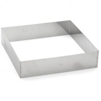 Silberner Backform-Tortenring 20 cm quadratisch – H 4,5 cm