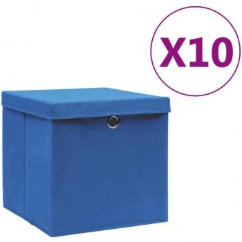 Contenitori con Coperchio 10 pz 28x28x28 cm Blu