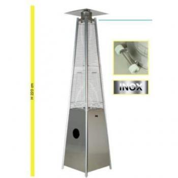 Stufa riscaldante a gas modello Fungo Piramide PATIO in acciaio INOX con alimentazione a GPL per il riscaldamento esterno di 25 mq