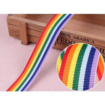 Rainbow Colorful Polyester Webbing - 50 Yards