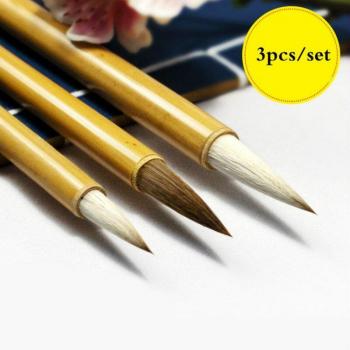 3pcs White Cloud Wolf Hair Calligraphy Brush Set