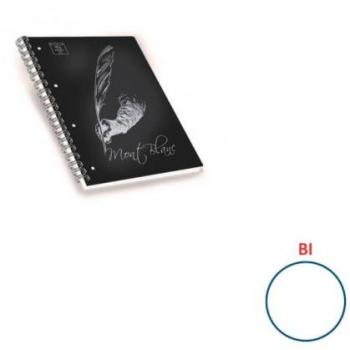 Quaderni spiralati Pigna Mont Blanc Soft Touch assortiti - foglio bianco - 100 ff - Conf. 5 pezzi