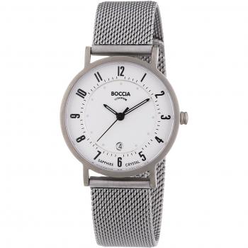 Boccia Damen-Uhr aus Titan mit Milanaise-Band aus Edelstahl 3296-02