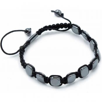 Hematite Shamballa Bracelet with Magnetic Therapy - Rounded Design