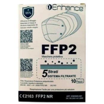 MASCHERA PROTETTIVA FFP2 NR KN95 SISTEMA FILTRANTE A 5 STRATI TNT MONOUSO NON STERILE 10 PEZZI