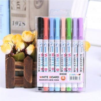 Stylo marqueur pour tableau blanc en verre - 8 couleurs