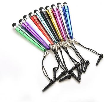 10Pcs Long Capacitive Touch Stylus Pens with Dust Plugs for Mobile Devices