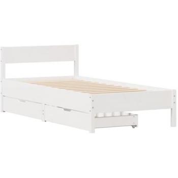 VidaXL Bed Frame without Mattress White 90x190 cm Single Solid Wood Pine