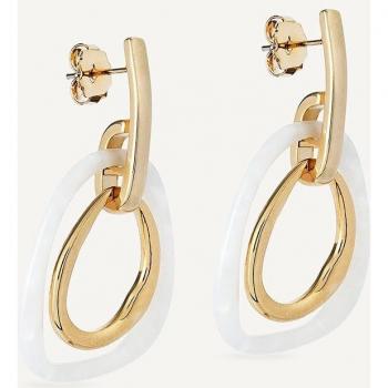 Pendientes de acetato blanco con Reflexe bañados en oro de 18 quilates de Vidal & Vidal (modelo X47568)