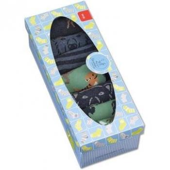 Lot de 7 socquettes ANIMALS bleu chiné