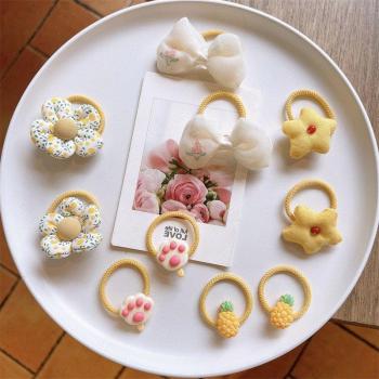 10er Pack Süße Prinzessin Haargummis mit Blume und Spitze