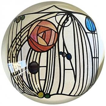 Presse à Papier Parastone Rose Window – Design Mackintosh, Verre, 8 × 4 cm