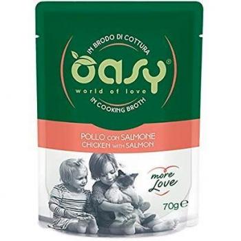 Oasy Cat More Love Pollo con Salmone, Busta 70 g
