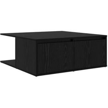 80cm Square Black Oak Coffee Table – Engineered Wood, VidaXL