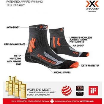 X-Socks TK OUT LOW CUT Ankle Hiking Mixte Adult Size M (Anthracite/Orange)